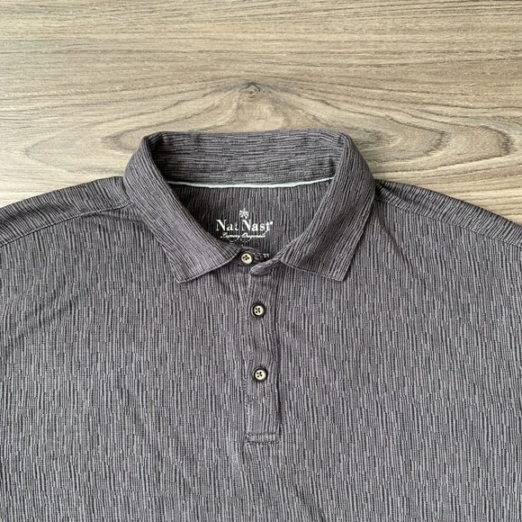Nat Nast Other - Nat Nast Luxury Originals Men's‎ L Shirt Short Sleeve Gray Black AOP